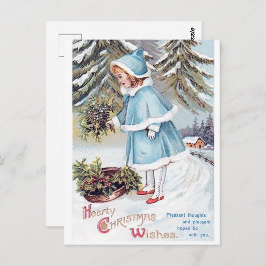 feestelijke kerstcadeautje feestdag postcar briefkaart (Voorkant / Achterkant)