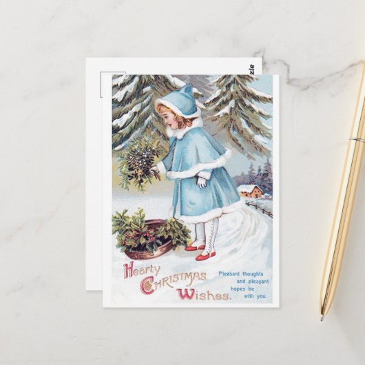 feestelijke kerstcadeautje feestdag postcar briefkaart (Voorkant / Achterkant in situ)