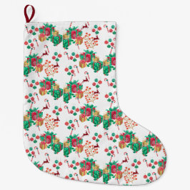 Feestelijke kerstcadeauverpakking grote kerstsok