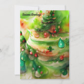 Feestelijke Kerstcake AI Kunst Groen Rood Wit (Voorkant)