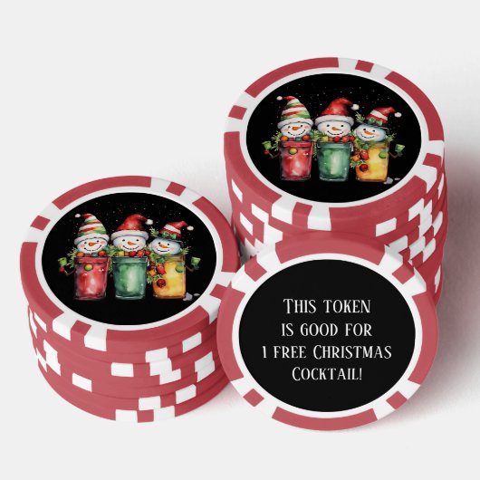 Feestelijke kerstcocktail drink poker chips (Opstapeling)