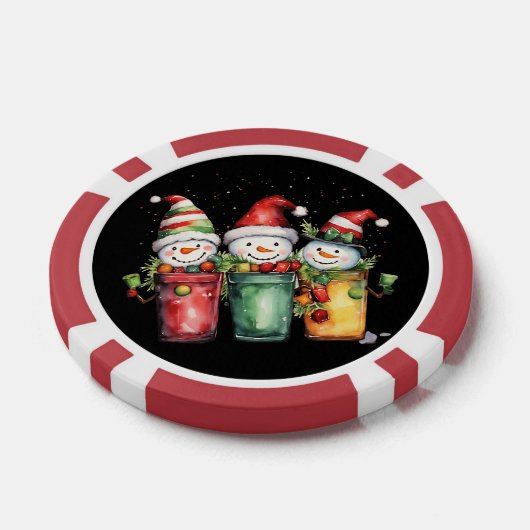 Feestelijke kerstcocktail drink poker chips (Enkel)