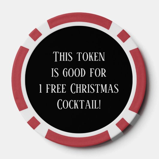 Feestelijke kerstcocktail drink poker chips (Achterkant)