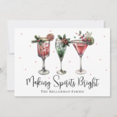 Feestelijke Kerstcocktail Feestdagenkaart (Voorkant)