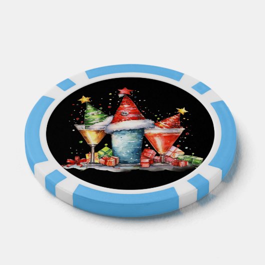 Feestelijke kerstcocktail gratis drink poker chips (Enkel)