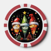 Feestelijke kerstcocktail gratis drink poker chips (Voorkant)