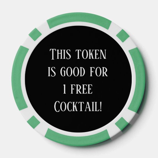 Feestelijke kerstcocktail gratis drink poker chips (Achterkant)