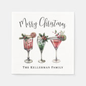 Feestelijke Kerstcocktail Servet (Voorkant)