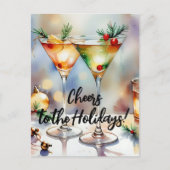 Feestelijke kerstcocktail viering Groet Feestdagenkaart (Voorkant)