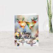Feestelijke Kerstcocktailglazen Groet Kaart (Voorkant)
