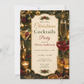 Feestelijke Kerstcocktailparty Kaart (Voorkant)