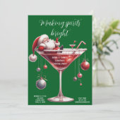 Feestelijke Kerstcocktailparty Kaart (Staand voorkant)