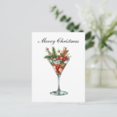 Feestelijke kerstcocktails feestdagenkaart (Staand voorkant)