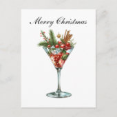 Feestelijke kerstcocktails feestdagenkaart (Voorkant)