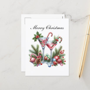 Feestelijke kerstcocktails feestdagenkaart