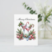 Feestelijke kerstcocktails feestdagenkaart (Staand voorkant)