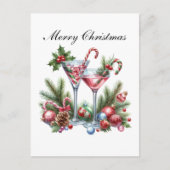 Feestelijke kerstcocktails feestdagenkaart (Voorkant)