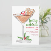 Feestelijke Kerstcocktails Martini Kaart (Staand voorkant)