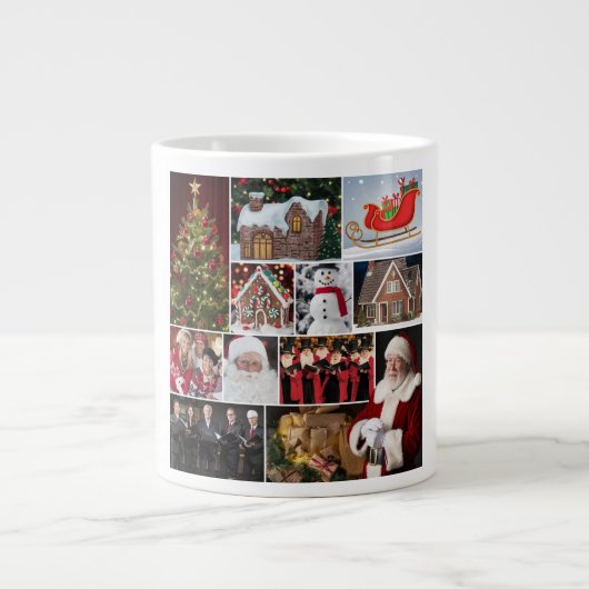 Feestelijke kerstcollage grote koffiekop (Voorkant)