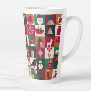 Feestelijke Kerstcollage van cadeaus, bomen, ornam Latte Mok