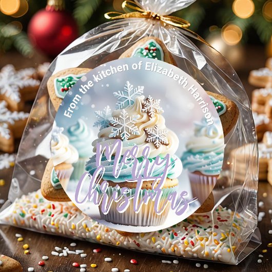Feestelijke Kerstcupcakes Vakantie Bakken Ronde Sticker