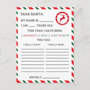 Feestelijke Kerstdag lieve Kerstman brief Feestdagenkaart
