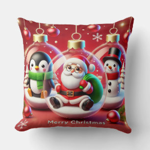 Feestelijke kerstdecoraties met kerstman kussen