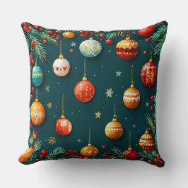 Feestelijke kerstdecoraties met ornamenten kussen