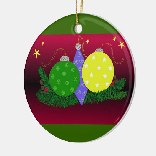 feestelijke kerstdecorratie keramisch ornament (Links)