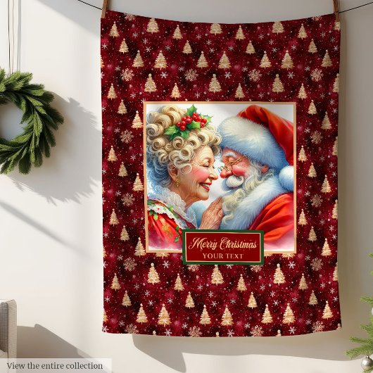 Feestelijke Kerstdeken Mr & Mrs Claus Keepsake Fleece Deken
