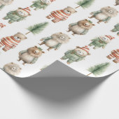 Feestelijke kerstdieren cadeaupapier (Hoek)