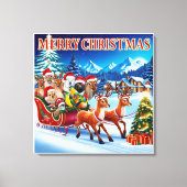 Feestelijke Kerstdieren Canvas 24 "x 24". Afdruk (Voorkant)