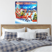 Feestelijke Kerstdieren Canvas 24 "x 24". Afdruk (Insitu (Slaapkamer))