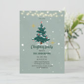 Feestelijke Kerstdiner Uitnodiging-Snowflake Tree Kaart (Staand voorkant)