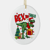 feestelijke kerstdinosaurus voegt gevoel toe keramisch ornament (Rechts)