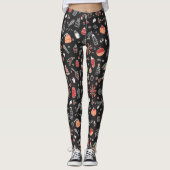 Feestelijke kerstdoedel patroon leggings (Voorkant)