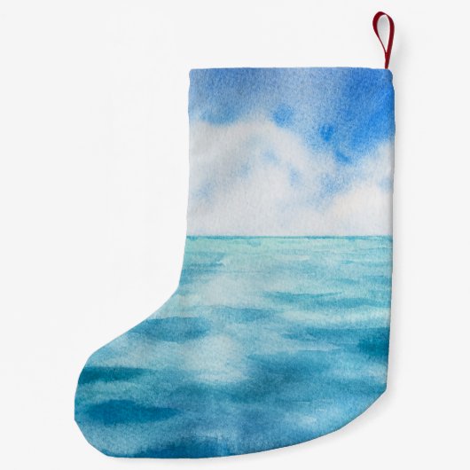 feestelijke kerstdolfijn voegt strand toe kleine kerstsok (Achterkant)