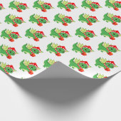 feestelijke kerstdraak  cadeaupapier (Hoek)