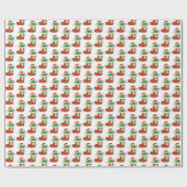 feestelijke kerstdraak  cadeaupapier (Vlak)