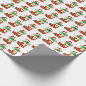 feestelijke kerstdraak  cadeaupapier (Hoek)