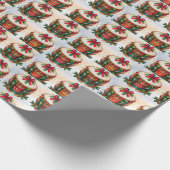 Feestelijke kerstdrums inpakpapier (Hoek)