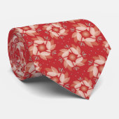 Feestelijke kerstduiven, rode Stropdas (Opgerold)