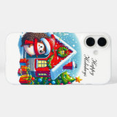 Feestelijke Kerstegel aanpasbaar Case-Mate iPhone Case (Achterkant (horizontaal))