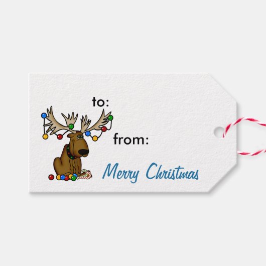 Feestelijke kersteland cadeaulabel (Voorkant (Horizontaal))