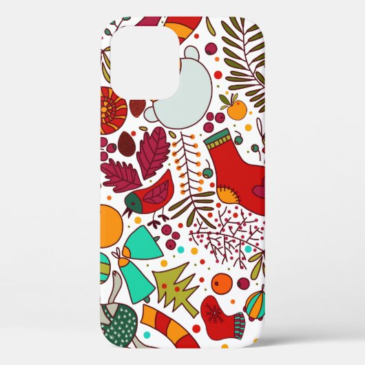 Feestelijke kerstelementen Naadloos ontwerp Case-Mate iPhone Case (Achterkant)
