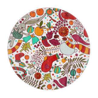 Feestelijke kerstelementen Naadloos ontwerp Snijplank