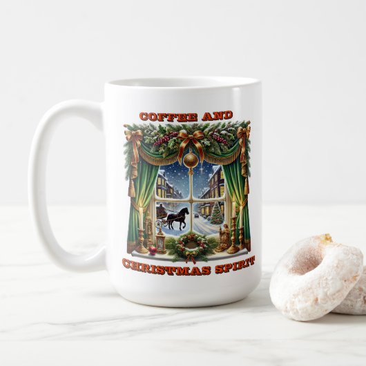 Feestelijke kerstetalage koffiemok (Met donut)