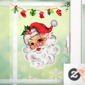 Feestelijke kerstetalages - Schattigee kerstman Raamsticker (Huis)