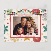 Feestelijke Kerstfamilie Foto Kerst Kaart (Voorkant)