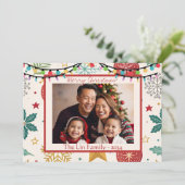 Feestelijke Kerstfamilie Foto Kerst Kaart (Staand voorkant)